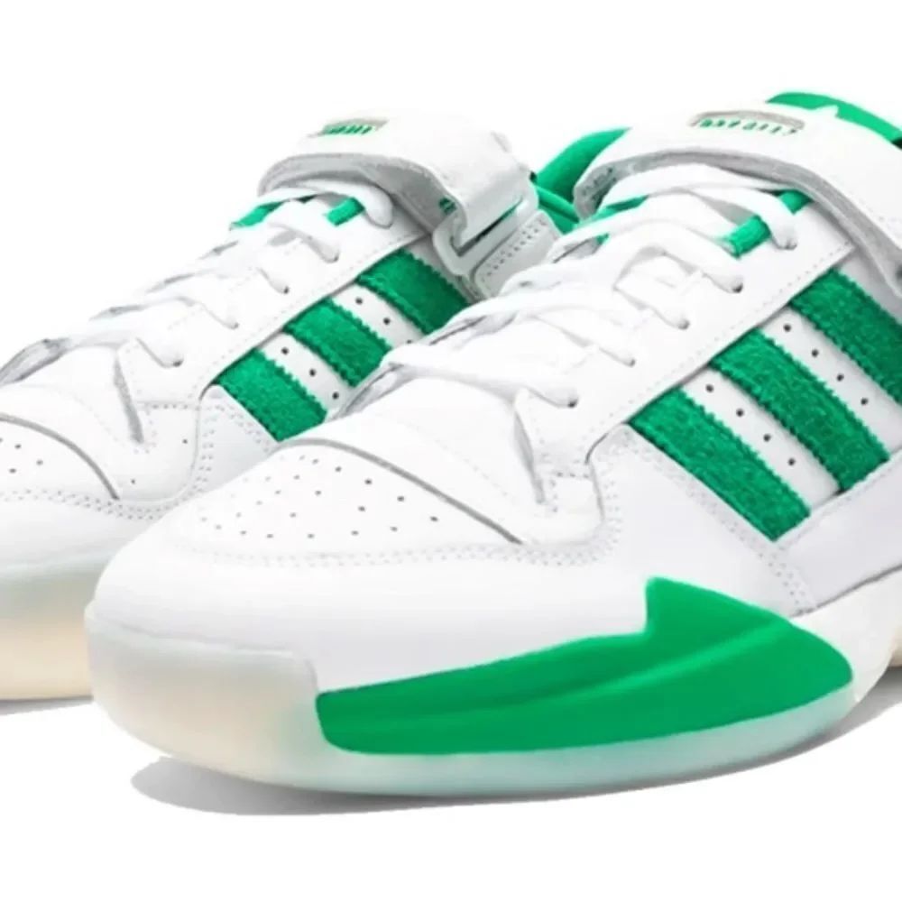 Adidas X Pharrell Forum Low Human Made Green & White Sneakers + Socks 2 Match